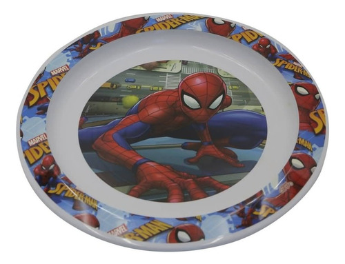Plato Playo Plastico Infantil Spiderman Hombre Araña Cresko Color Multicolor