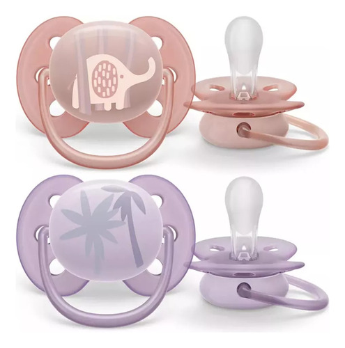 Chupón Philips Avent Ultra Soft Elefante Rosa 0/6 Meses