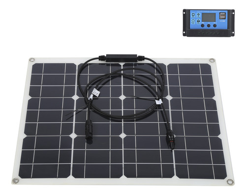 Panel Solar Exterior De 40 W, Controlador Pwm Dual Usb De 12