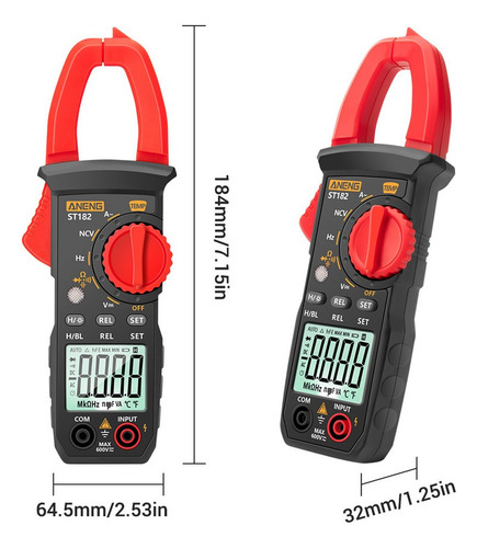 . Pinza Amperimétrica Digital De Ca Aneng St182 Pro 4000