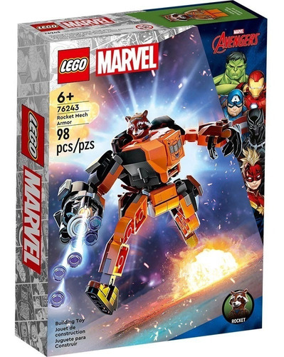 Lego Set De Construccion Super Heroes Armadura Robótica De Rocket 76243 98 Piezas En Caja