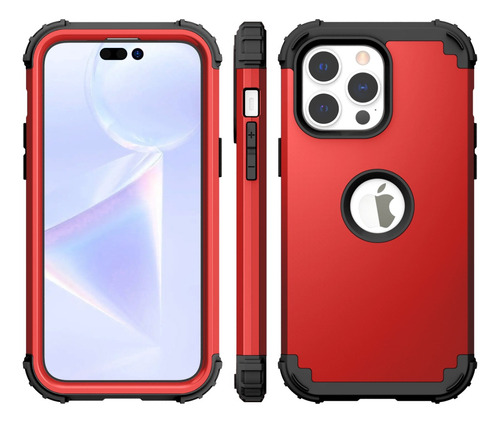 Funda Para iPhone 14/pro/14plus/14pro Max 360 Uso Rudo 3en1