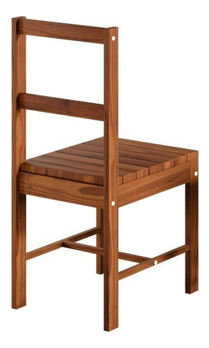 Conjunto Mesa 120x75cm E 6 Cadeiras De Madeira Pinus Bdwt