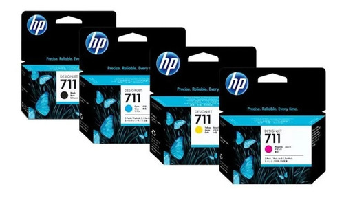 Kit Cartuchos 4 Cores Hp 711 P/ T120 T520 24-t520 36