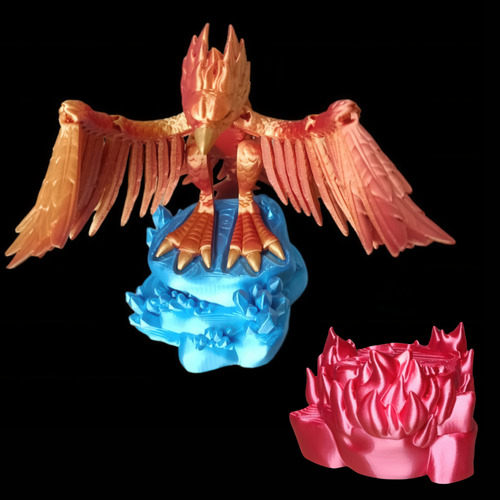 Figura De Ave Fenix Articulada Impresa En 3d