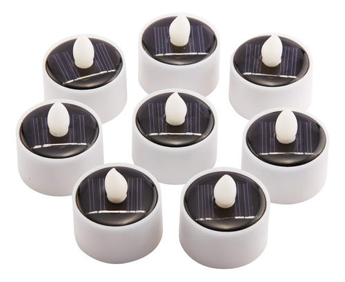 Velas De Té Solares Recargables Led Parpadeantes Para Decora