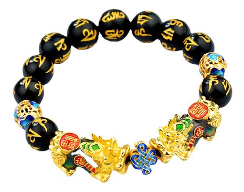 Feng Shui - Pulsera Pi Xiu De Obsidiana Negra Nudo Chino