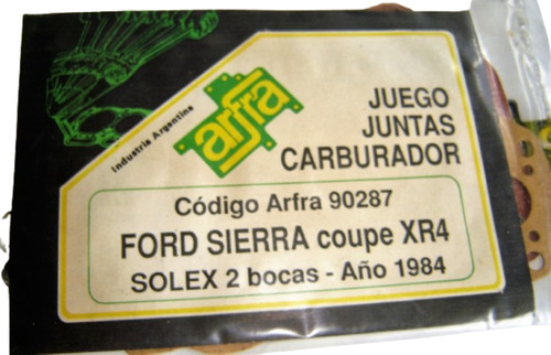 Junta Carburador Solex Ford Sierra X R 4 1984 2 Bocas 287