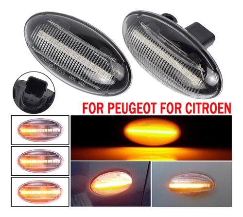 X2 Led Brillante Lateral Secuencial Peugeot Partner Citroen