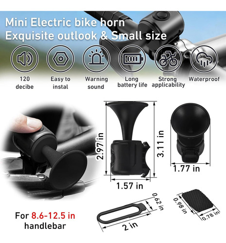 Bocina De Bicicleta Eléctrica, 120 Db Claxon For Bicicleta