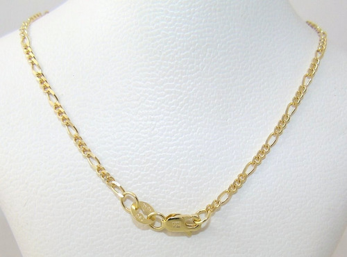 Cadena Oro 18 K Maciza Figaro Hilo 040 60cm 4gr Color Oro Amarillo