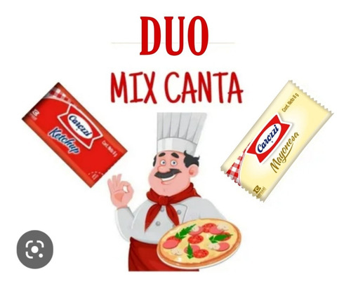 Ketchup Y Mayonesa Carozzi Sachet Mini Duo Mix 100 Unidades