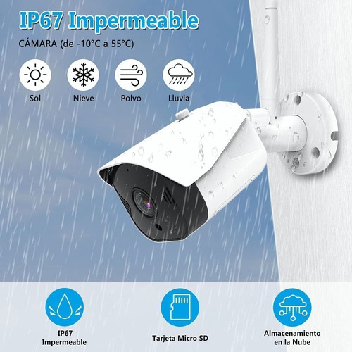 Imagen 8 de 9 de Cámara D/seguridad Ip Wifi De 1080p Impermeable P/exteriores