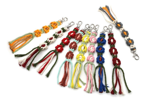 Paquete De 9 Minillaveros De Macramé Con Borlas Para Llavero