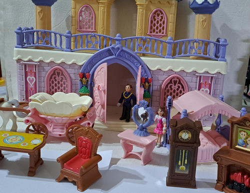 Palacio Princesa Y Principe Con Accesorios , Original Rosa (Usado)
