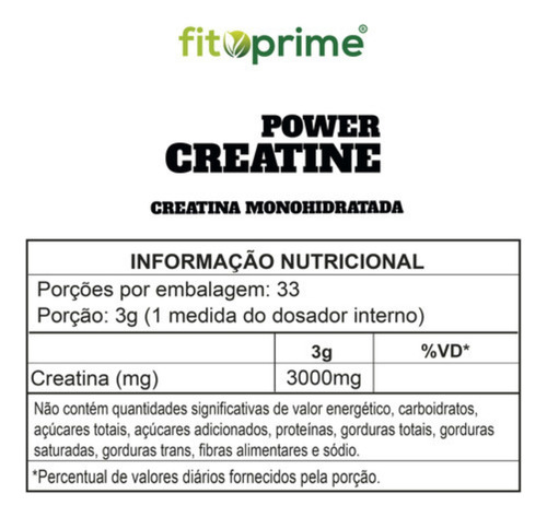 Kit 3 Creatina Monohidratada - Power Creatine Fitoprime