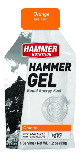 Hammer Gel 33g Energético Con O Sin Cafeína Sabor Orange