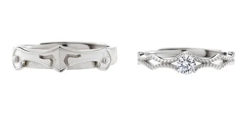 comprar Par Anillos Promesa Plata 925 Novios Hombres Caballeros