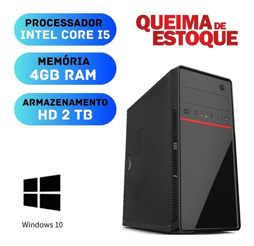 Imagem 1 de 2 de Pc Star Core I5 4gb Hd 2tb Win10 Pró Original + Programas
