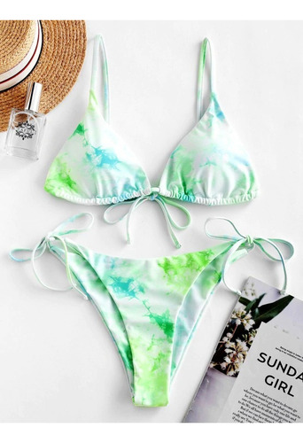 Conjunto Sexy De Bikini Halter Con Efecto Anudado