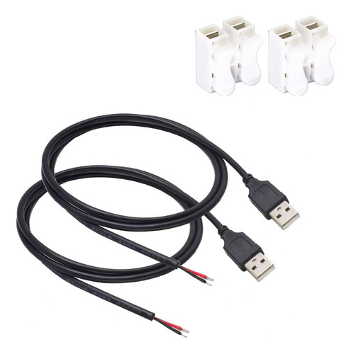 Elnone, 1 Paquete De 2 Unidades, 20 Awg, Cable Usb 2.0 De 2