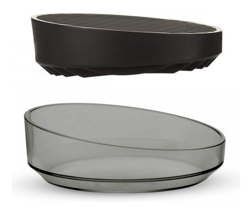 Imagen 2 de 3 de Jabonera Con Drenaje Crippa Diseño Premium 12cm Transparente