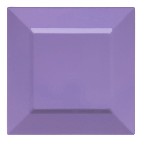 Plato Cuadrado De Postre 16x16 Plástico Rígido X6 - Violeta