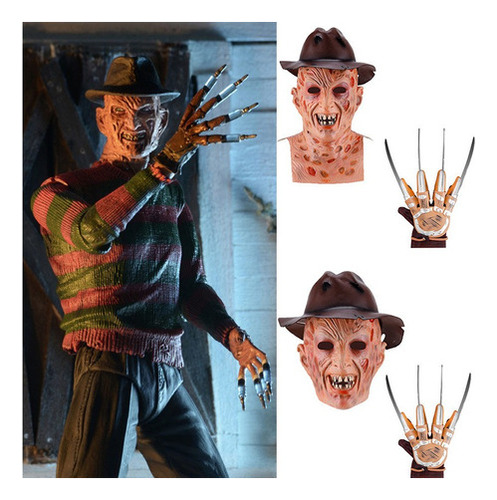 Máscara De Terror De Freddy Krueger Para Halloween Fiesta