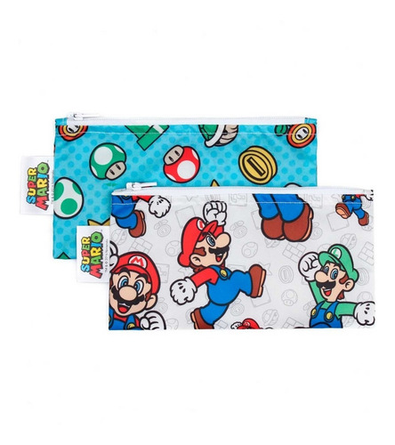 Imagen 2 de 3 de Super Mario Bros Bolsas Chicas Multiusos (blanca Y Azul)