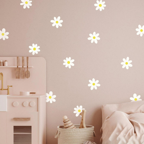 Calcomanías De Pared De Margaritas Blancas Pegatinas Margari