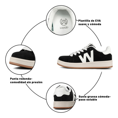 Weide Tenis Mujer Cómodos Zapatillas Deportiva Plano Moda Para Mujer,zapatos Casuales Correr Diario