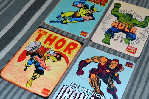 Cuadro Decorativo De Chapa - The  Avengers - Vintage - Thor