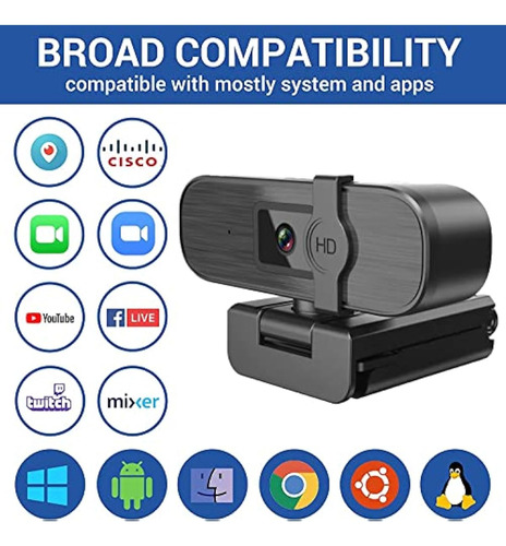 Cámara Web 4k Para Pc, Zoom Automático, Con