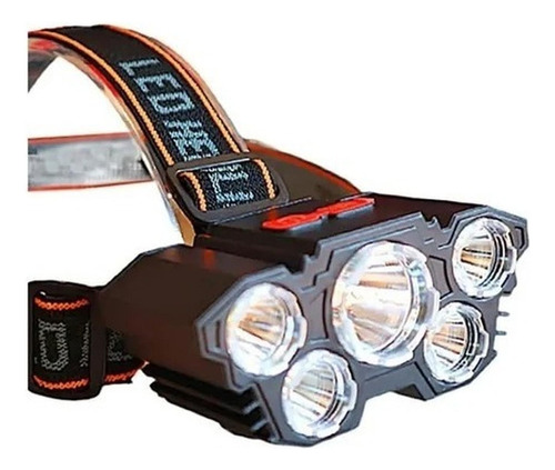 Linterna Frontal 5 Led Impermeable Recargable Por Usb