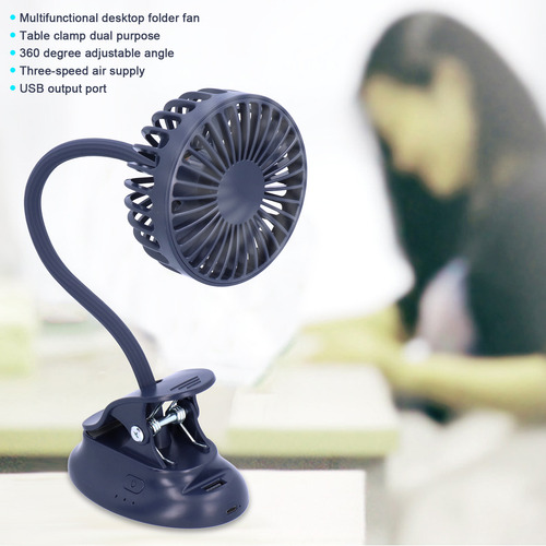 Ventilador Ajustable, Flexible, Pequeño, De Color Azul Oscur