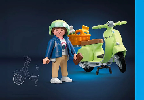 Playmobil 71621 Vespa 1969 Verde Claro 20pcs