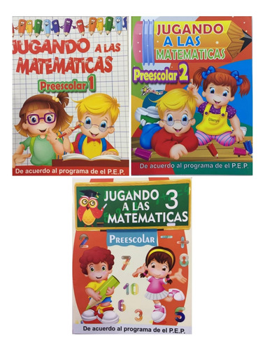 Guías Escolares Para Preescolar-jugando Matemáticas-3 Libros