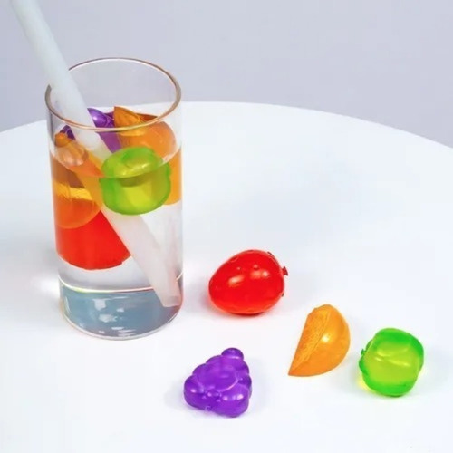 12 Hielos Reutilizables Lavables Divertidas Figuras Colores