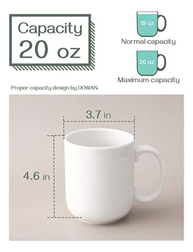 Dowan Juego De 6 Tazas De Café De 20 Onzas, Tazas Grandes De