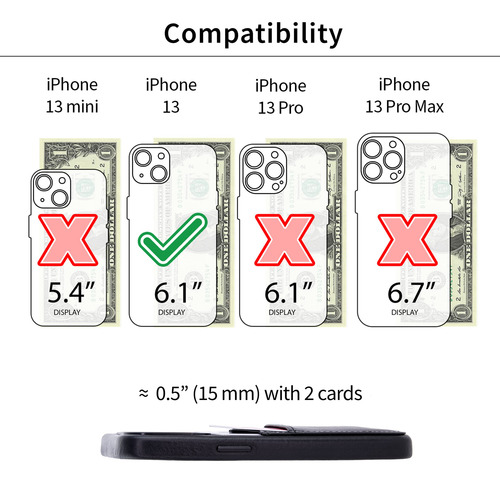 Tarjetero Dockem De Piel Auténtica Para iPhone 13 De 6.1 Pul