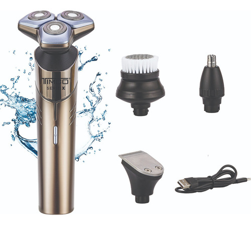 Rasuradora Electrica Resistente Agua Afeitadora Timco 4 En 1 Gris Claro