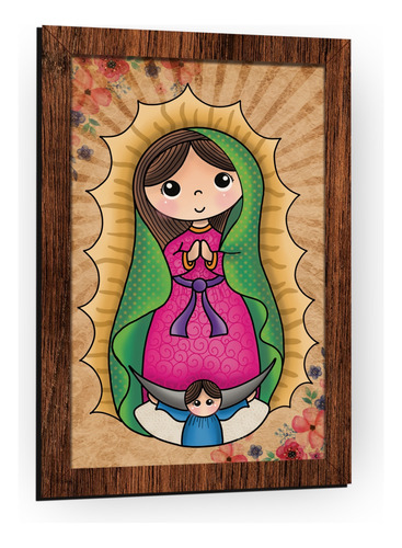 Cuadro Virgen De Guadalupe Impresión Directa En Mdf 40x60cm