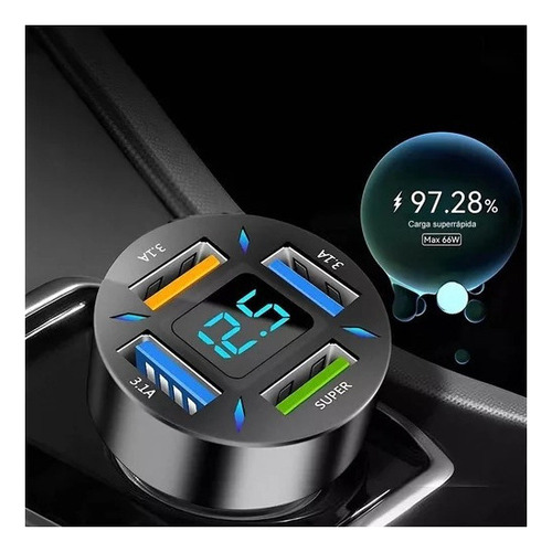Cargador Para Auto 62w Tipo C Carga Rapida Pd|qc 3.0|4usb