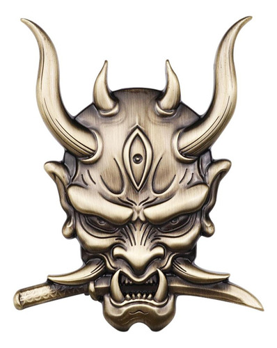 Pack-2 Fangs Samurai Devil Metal Etiqueta Adhesiva