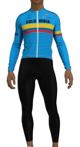 Conjunto Uniforme Ciclismo Jersey Colombia 6250 + Pant Largo