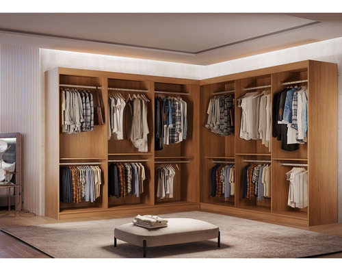 Guarda Roupa Closet Light Premium Moderna Cor Imbuia