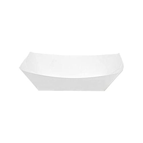 White Paper Food Tray. 2.5-pound Size. Pack Of 100