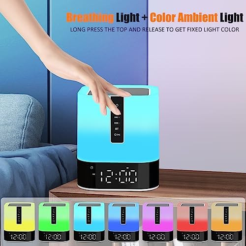 Altavoz Bluetooth Con Reloj Despertador 5 En 1, Lámpara De N