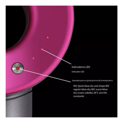 Secador De Pelo Profesional 2400w Premium 3 Velocidades Gris/rosa