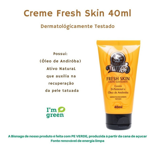 Imagem 4 de 8 de Creme Fresh Skin Para Tatuagem Com Ativo Cicatrizante - 40ml